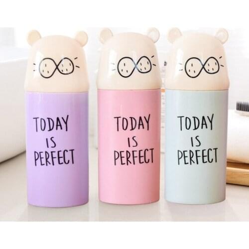 Cartoon Toothpaste Toothbrush Holder Bathroom Accessories Portable Outdoor Travel Hiking Camping Protect Storage Cute Box 1pc