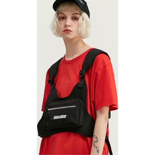 Men Chest Rig Bags For Women Hip Hop Streetwear Waist Bags Tactical Vest Male Tactical Chest Bag Casual Fanny Pack Phone Pocket