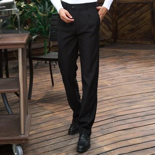 Male Long Pants Straight-legged Trousers Korea Style Mens Leisure Black Overalls Leggings Trousers For Men