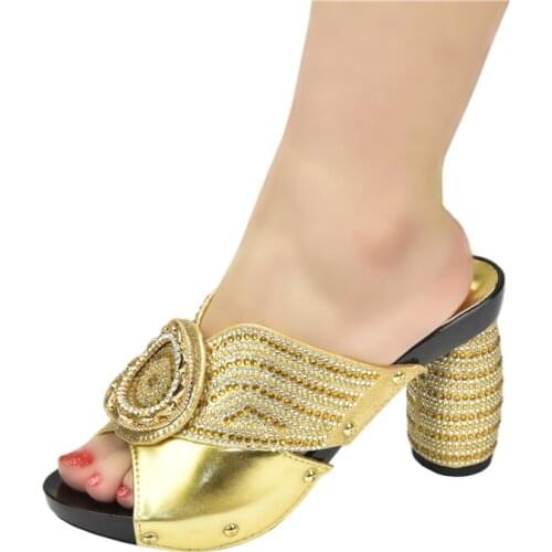 New Arrival Slip on Shoes for Women Ladies Sandals with Heels Designer Shoes Women Luxury Rhinestone Wedding Party Shoes