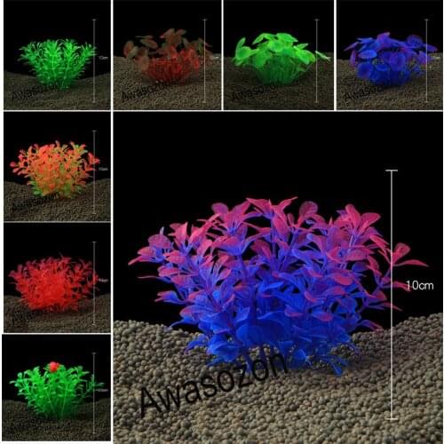 New Mini 12cm Artificial Underwater Plants Aquarium For Home Fish Tank Decoration Under Water Grass Flower Viewing Ornament