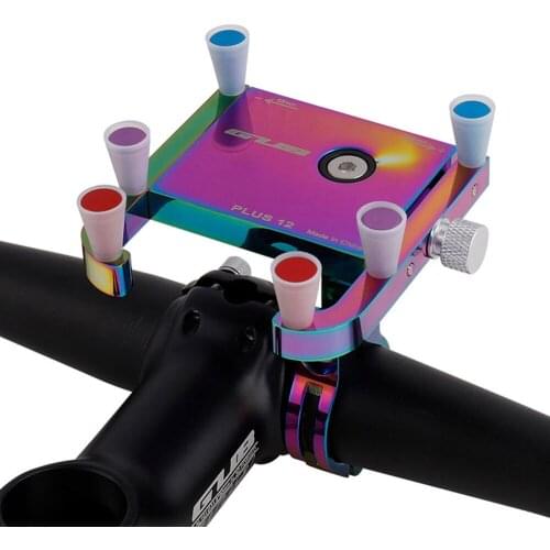New GUB Aluminum Colorful Gradient 360° Rotating Bicycle Handlebar Stand Detachable Extended Claw Hook for 3.5-6.2 inch Phone