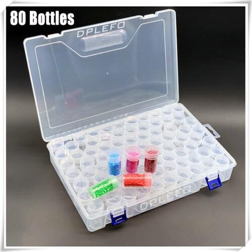 Diamond Mosaic Organizer Boxes 28/32/38/56/60/64/80 Slots Plastic Storage Box Diamond Painting Kits Nail Art Toole Beads Case