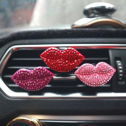 Car Freshener Fragrances Auto Interior Decor Car Aroma Diffuser Air Vent Clip Bling Sexy Lip Car Ornament Accessories For Girls