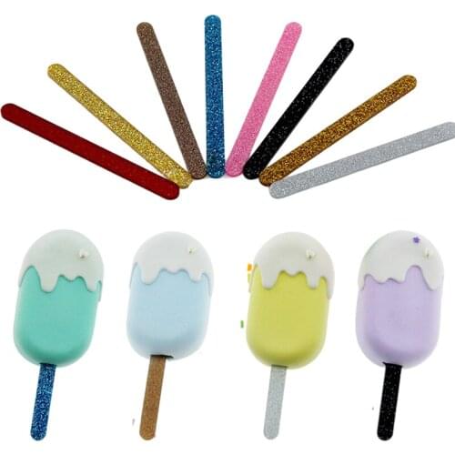 Ice Cream Sticks Creative Plastic DIY Handmade Model Ice Cream Sticks Acrylic Jelly Color Ice Cream Sticks Popsicles Kids Gifts