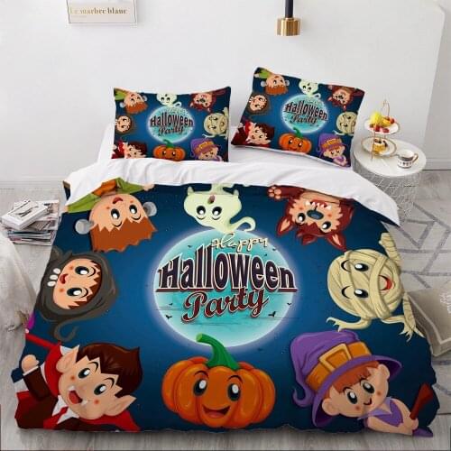 Luxury 3D Halloween Duvet Cover Set Comforter Bedding Set Queen King Queen Double Single Size Cartoon Design Custom Bedclothes