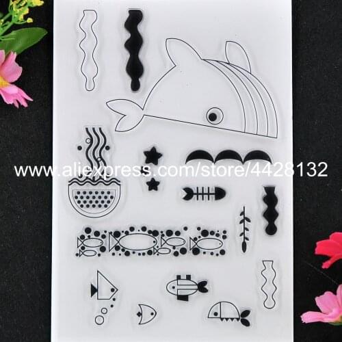 Fish Jellyfish Star Scrapbook photo cards rubber stamp clear stamp transparent stamp 9061409