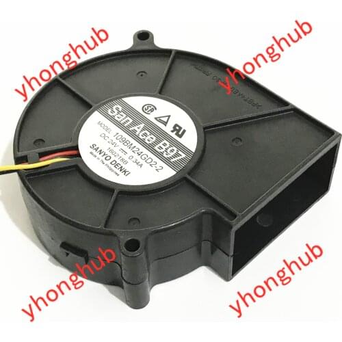 Sanyo Denki 109BM24GD2-2 DC 24V 0.34A 97x97x33mm 3-Wire Server Cooling Fan