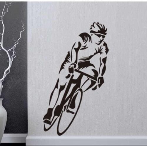 Removable Hot Racing Bicycle Athletes Wall Stickers for Living Room TV Background Kis Boy Room Home Decor Art Wall Decals Mural