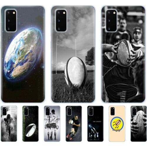 Silicon phone cover case for samsung galaxy S20 PLUS Ultra S10 lite cover for samsung note 10 plus lite Rugby Ball Sport