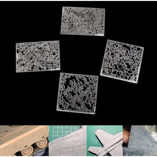 ​Corrosion Stain Stenciling Template Leakage Spray Plate Model Tools AJ0057 AJ0058 AJ0059 For Military Model Accessories