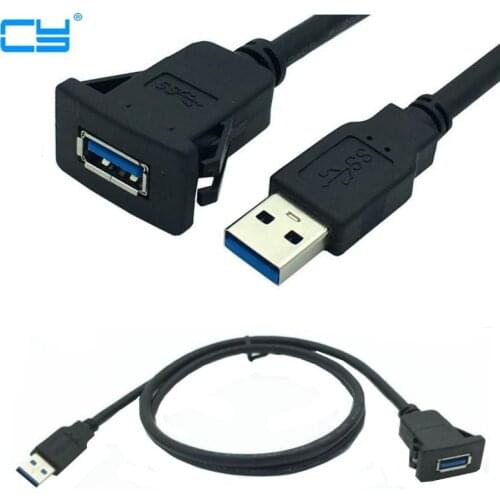USB3.0 Car Dashboard Audio Extension Cable Square Waterproof Line USB3.0 1M 3ft 2m