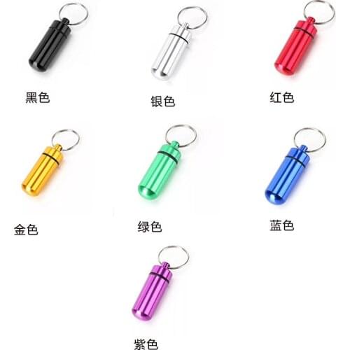 Waterproof Aluminum Pill Box Case Bottle Cache Drug Holder Container Keychain Medicine Box Portable Medicine Boxes Home Tablet