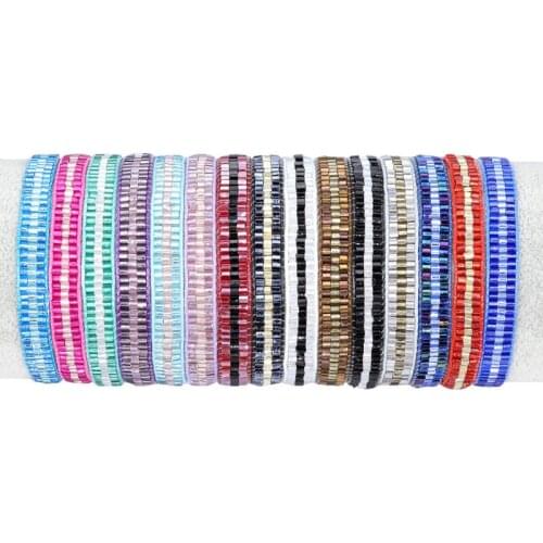 16 Styles Boho Colored Tubular Crystal Tiramis Beads Handmade Bracelet Women Wedding Party Summer Clothing Jewelry Accessories