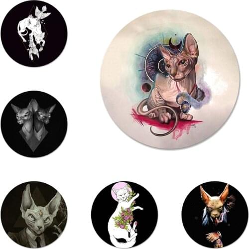 Animal Sphynx Hairless cat Icons Pins Badge Decoration Brooches Metal Badges For Clothes Backpack Decoration