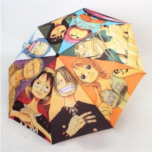 Japanese Anime One Piece Cartoon Sun Anti-UV Wind Resistant Automatic Umbrella Rain My Hero Academia Sunshade umbrella