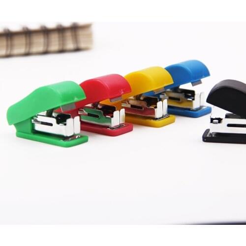 1PC Mini Stapler With Staples Set Plastic Stapler Paper Mini Binder Office School Stationery Paper Binding Binder Book