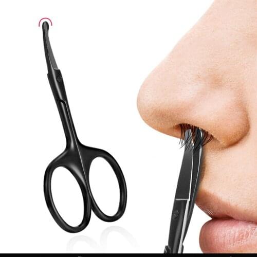 1pc Portable Nose Hair Scissor Stainless Steel Eyebrow Nose Hair Cut Manicure Facial Trimming Makeup Scissors Hair Removal Tools