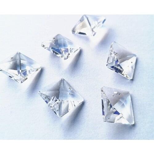 1680pcs/lot 14mm K9 Crystal Square Beads in 2 holes Chandelier Crystals DIY Wedding Garland Strand Beads Curtain Pendant beads