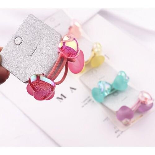 2pcs/lot New Princess Seven Color Double Head Headwear Kids Elastic Hair Bands Cute Children Ropes Baby Headdress Girls