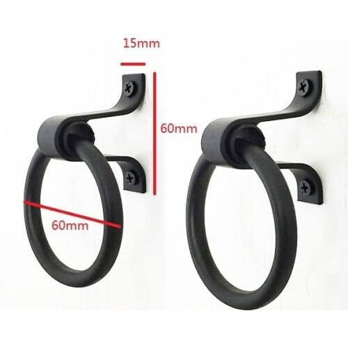 2Pcs/Lot Iron Round Ring Kitchen Cupboard Furniture Cabinet Drawer Chest Pull Ring Vintage Rural Handle Knob