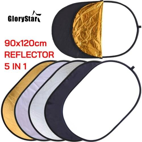 90*120CM 5 in 1 Portable Foldable Studio Photo Collapsible Multi-Disc Light Photographic Light Reflector for home with Carrying