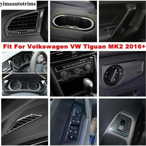 Car Accessories Dashboard AC Air Panel Reading Light Cover Trim Carbon Fiber Interior For Volkswagen VW Tiguan MK2 2016 - 2021