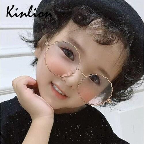 Kinlion Oversized Metal Child Sunglasses for Girls Round Spring Legs Kids Flower Sunglass Boys Ocean Pieces Children Sun Glasses