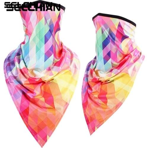 New Ice silk quick-drying Scarves Breathable Bandana Mesh Tube Triangle Face Scarf CS masked Headband Men Women