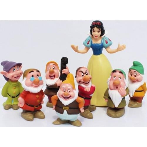 8pcs/Set Princess Snow White and The Seven Dwarfs PVC Action Figure Collection Mini Model Toys Dolls Brinquedos