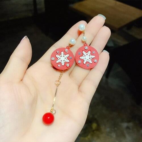 Elagant Christmas Drop Earrings Xmas Tree Snowflake Bells Elk Dangle Earrings For Women Girl Pendant Jewelry Festival Gift