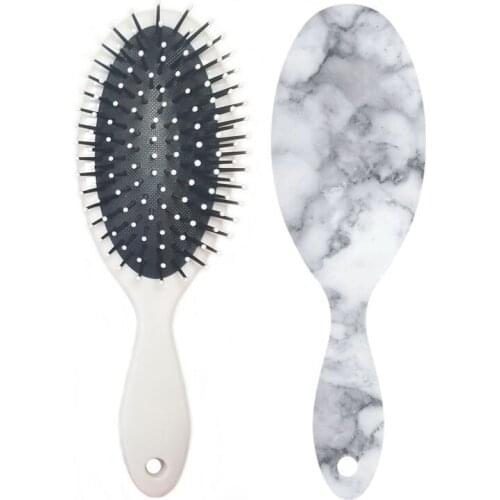 The Elliptical MarblePattern Printing Air Bag CartoonComb Anti-Static Detangler Hair Brush Air Cushion Massage Comb