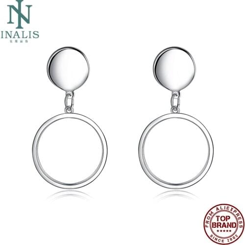 INALIS Hanging Earrings For Women Simple Round Earrings Fashion Copper Jewelry Romantic Wedding Anniversary Gift To Girlfriend