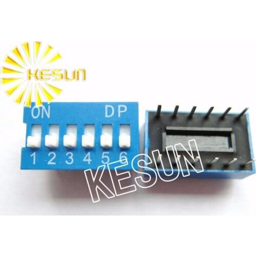 China Quality DS-06 Blue 6P DIP Switch 2.54mm 6 Position Encoder Switch Slide Switch x 200PCS