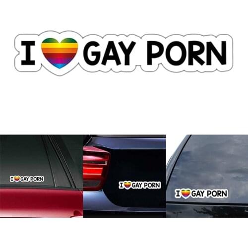 Creative I LOVE GAY PORN Color Car Stickers Funny PVC Decal Auto Sticker for Car Body Sticker Decoration 13.7*2.2cm
