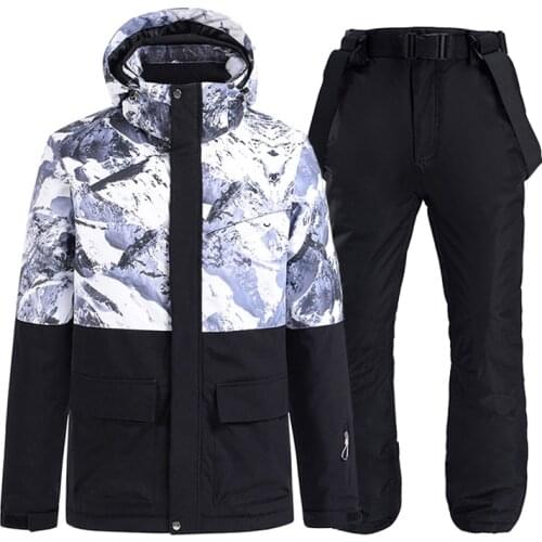 Ski Suit Men Women Winter -30°C Warm Ski Jacket & Pants Outdoor Waterproof Snowboard Snowmobile Snow Suit Mens Ski Jacket
