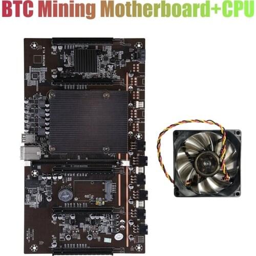 X79 H61 BTC Miner Motherboard with Cooling Fan LGA 2011 DDR3 Support 3060 3070 3080 Graphics Card for BTC Miner Mining