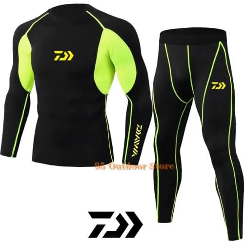 2021 New Dawa Fishing Clothing Sets Men Outdoor Sports Breathable Quick Dry Anti UV 40+ Long Sleeve Fishing Jersey Fishing Pants