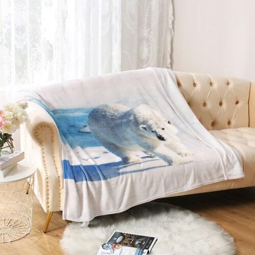 Polar Bear Blanket For Bed Stitch Duvet Animal Print Blankets And Bedspreads Soft Quality Plead Cover For Sofa Home Bed Cover