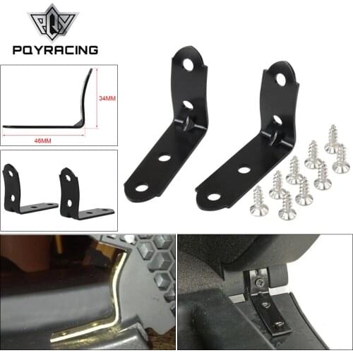 PQY - 2pcs Glove Box Lid Hinge Snapped Repair Kit Hinge Brackets With Screws For Audi A4 S4 RS4 B6 B7 8E PQY-CPK01BK