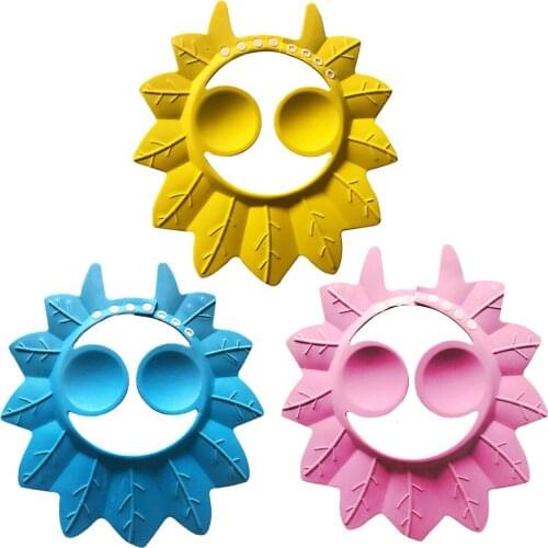 Baby Adjustable Leaf Style Shampoo Cap Infant Bathing Ear Protection Hat Children Waterproof Eye Protector Bathing Supplies