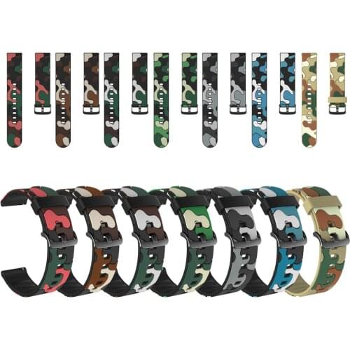 Fashion Camouflage Soft Silicone Watchbands For Samsung Galaxy Watch 42/46mm Band Classic Pin Buckle Adjustable 20/22mm Strap