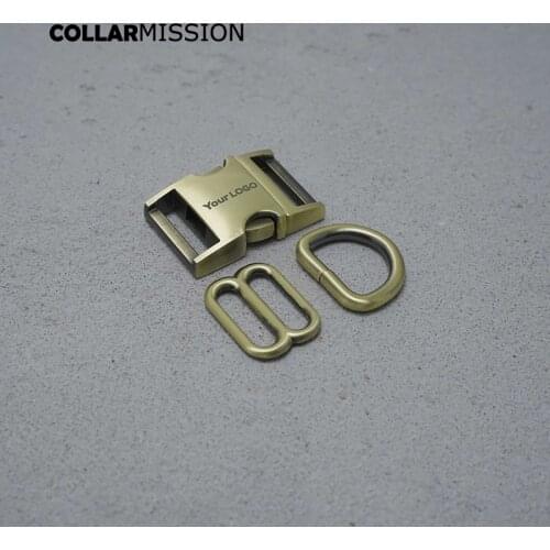 Retailing Engravin 20mm Copper(Metal Buckle+ Adjust Buckle+ D Ring) For Backpack Webbing Accessory DIY Handmade Pet Collar Leash