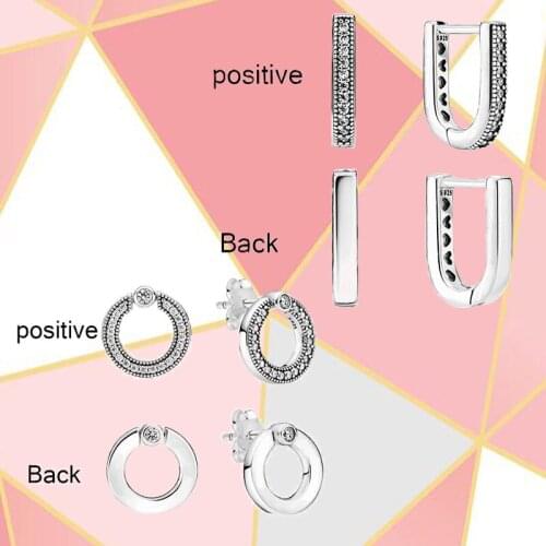 2021 Early Autumn Look S925 Sterling Silver U Earrings With Pavé And Round Trim Earrings Fashion Romantic Gifts For Girls