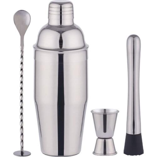 Cocktail Shaker Set 3-piece Bartender Set Stainless-steel Cocktail Shaker Stainless Steel Stainless Steel Rod Tool Shaker Set