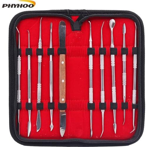 10 pcs Dental Lab Equipment Wax Carving Tool Sets Carve Clay Sculpting Pottery Tool Blade Surgical Dentist Sculpture Knife Tools