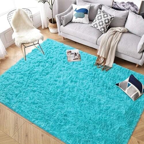 Super Soft Indoor Modern Shag Area Rug Bedroom Silky Smooth Rugs Fluffy Anti-Skid Shaggy Area Rug Dining Living Room Kids Carpet