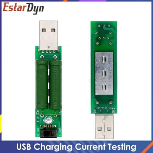 USB Mini Discharge Load Interface Resistor 2A/1A With Switch 1A Green LED 2A Red LED Module Testing Aging Resistor