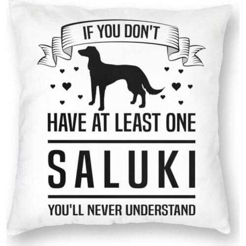 Funny Saluki Perfect Gift Cushion Cover Sofa Living Room Dog Lover Square Throw Pillow Cover 45x45cm
