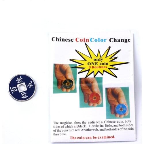 1 Set Chinese Coin Color Change Magic Tricks Mental Magic 3 Colors Coins Change For One Coin Props Accessories Mentalism Comedy